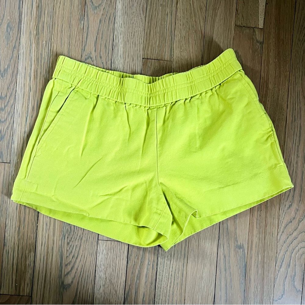 JCrew Neon Pull-on shorts in cotton twill. Size 4.